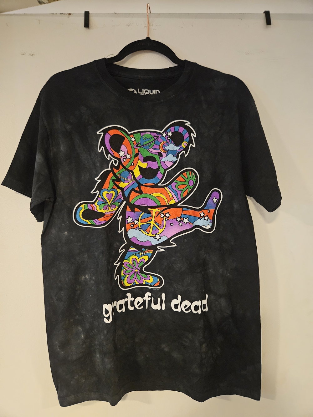 Grateful Dead Black Tie-Dye Dancing Bear Tee